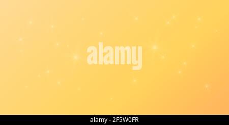 Yellow tones Gradient colorful bright background with stars flare glare lights. Vector illustration horizontal format Stock Vector