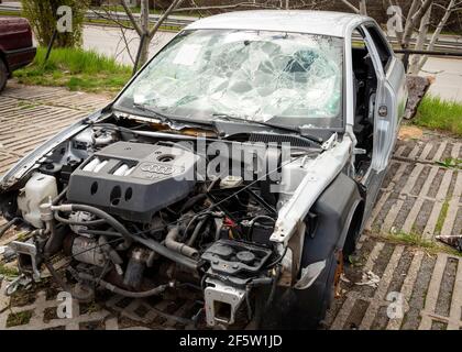 Abandoned  Audi A3 Stock Photo