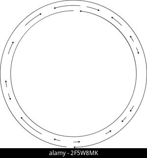Circular, concentric arrows in opposite direction — Stock vector illustration, Clip art graphics Stock Vector