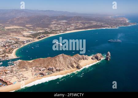 View of Lands End and Cabo San Lucas, Cabo San Lucas, Baja California Sur, Mexico Stock Photo