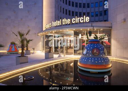 hotel 25hours The Circle at the Gerling Quartier, the building is the former headquarters of the Gerling insurance group, Cologne, Germany.  Hotel 25h Stock Photo