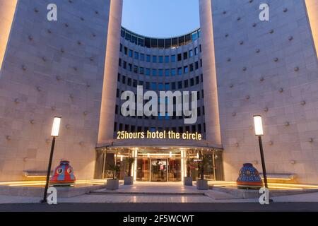 hotel 25hours The Circle at the Gerling Quartier, the building is the former headquarters of the Gerling insurance group, Cologne, Germany.  Hotel 25h Stock Photo