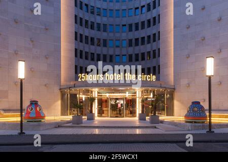 hotel 25hours The Circle at the Gerling Quartier, the building is the former headquarters of the Gerling insurance group, Cologne, Germany.  Hotel 25h Stock Photo