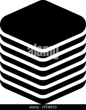 Multitier, layered icon for computing, or generic stack theme. Harddisk, harddrive icon, symbol — Stpck vector illustration, Clip art graphics Stock Vector