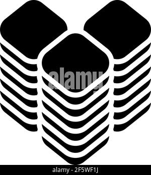 Multitier, layered icon for computing, or generic stack theme. Harddisk, harddrive icon, symbol — Stpck vector illustration, Clip art graphics Stock Vector