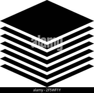 Multitier, layered icon for computing, or generic stack theme. Harddisk, harddrive icon, symbol — Stpck vector illustration, Clip art graphics Stock Vector