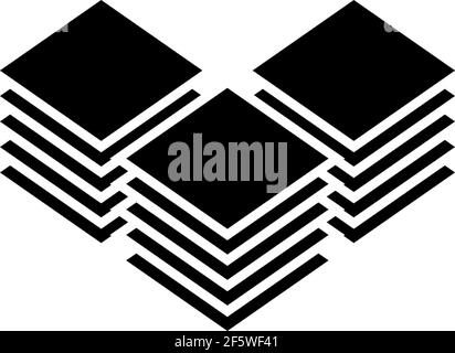 Multitier, layered icon for computing, or generic stack theme. Harddisk, harddrive icon, symbol — Stpck vector illustration, Clip art graphics Stock Vector