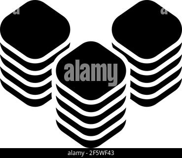 Multitier, layered icon for computing, or generic stack theme. Harddisk, harddrive icon, symbol — Stpck vector illustration, Clip art graphics Stock Vector
