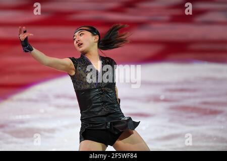 Kaori SAKAMOTO from Japan, during the Exhibition Gala at the ISU World Figure Skating Championships 2021 at Ericsson Globe, on March 28, 2021 in Stockholm, Sweden. Credit: Raniero Corbelletti/AFLO/Alamy Live News Stock Photo