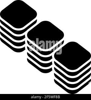 Multitier, layered icon for computing, or generic stack theme. Harddisk, harddrive icon, symbol — Stpck vector illustration, Clip art graphics Stock Vector