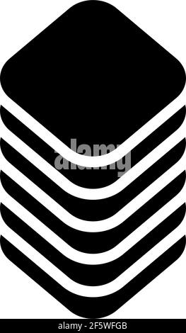 Multitier, layered icon for computing, or generic stack theme. Harddisk, harddrive icon, symbol — Stpck vector illustration, Clip art graphics Stock Vector