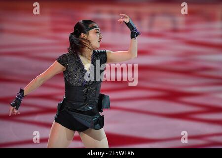 Kaori SAKAMOTO from Japan, during the Exhibition Gala at the ISU World Figure Skating Championships 2021 at Ericsson Globe, on March 28, 2021 in Stockholm, Sweden. Credit: Raniero Corbelletti/AFLO/Alamy Live News Stock Photo