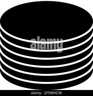 Multitier, layered icon for computing, or generic stack theme. Harddisk, harddrive icon, symbol — Stpck vector illustration, Clip art graphics Stock Vector