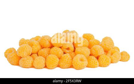 Yellow raspberries isolated on white background with clipping path. Stock Photo