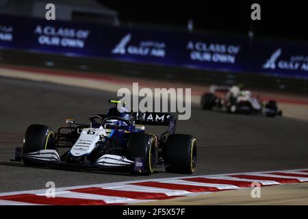 Sakhir, Bahrain. 28th Mar, 2021. Nicholas Latifi (CDN) Williams Racing FW43B. 28.03.2021. Formula 1 World Championship, Rd 1, Bahrain Grand Prix, Sakhir, Bahrain, Race Day. Photo credit should read: XPB/Press Association Images. Credit: XPB Images Ltd/Alamy Live News Stock Photo