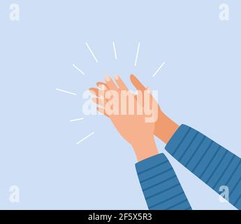 Human hands clapping. Applauding hands. Expression of approval, admiration, support, gratitude, recognition. Vector illustration in flat style Stock Vector