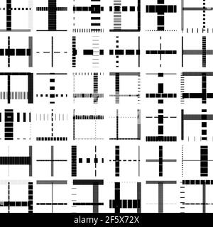 Geometric grid, mesh of random dashed lines. Matrix, array pattern — Stock vector illustration, Clip art graphics Stock Vector