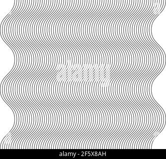 Corrugated, wavy, zig-zag, criss-cross lines abstract geometric black ...