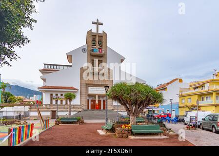 Puerto de la Cruz, Spain, Janury 4, 2021: Church of Santa Rita at Puerto de la Cruz, Tenerife, Canary islands, Spain. Stock Photo