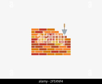 Vector illustration. Bricks wall work icon Stock Vector