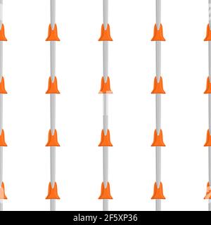 Abstract seamless medical pipette, dropper for laboratory on white background. Pattern dropper consisting of many identical glass laboratory medical p Stock Vector