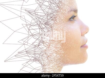 A piked portrait of an asian woman Stock Photo