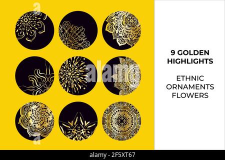 Circle minimal design modern icons collection. Doodle round textured shapes Stock Vector