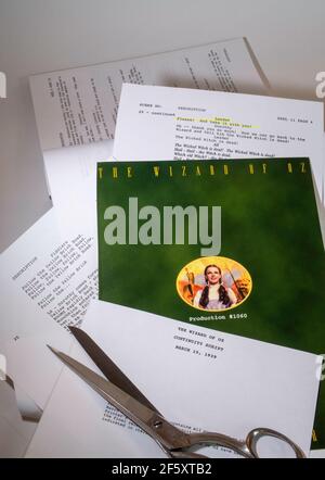 "The Wizard of Oz" 1939 continuity script, United States Stock Photo