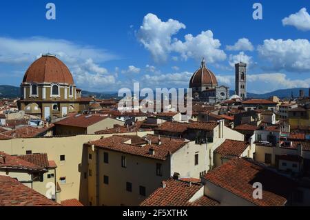 Florence cityscape with the cathedral of Santa Maria del Fiore in the background. Stock Photo