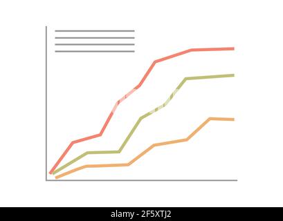 Abstract financial chart with uptrend line graph vector flat illustration. Political election results. Business or investing data market icon. Invest strategy, business investment application sign. Stock Vector