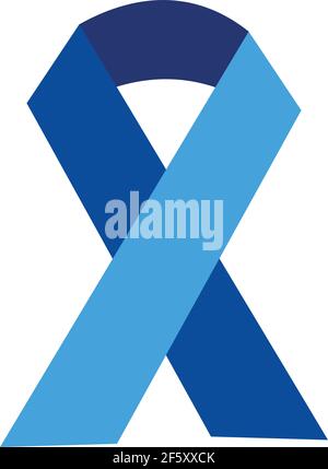 Blue ribbon for colorectal cancer prevention Stock Vector