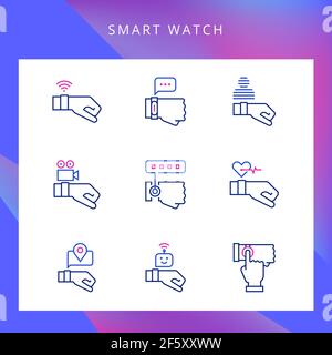 Smart watch on the hand Stock Vector