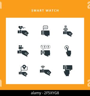 Smart watch on the hand Stock Vector