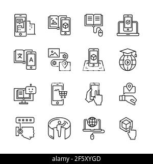 Technologies Icons Set Stock Vector