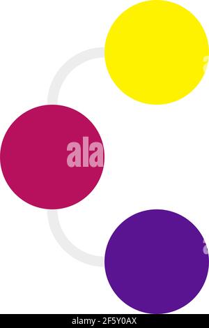 Nodes (circles) with connections. Interconnected circles infographics, presentation template element — Stock vector illustration, Graphics clip art Stock Vector