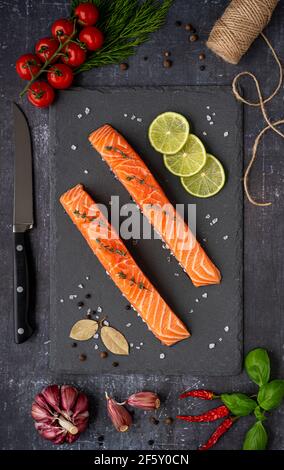 Food photography Salmon Stock Photo