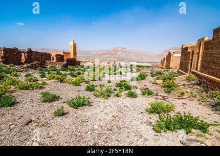 Abandoned minery village of Aouli near Midelt in Morocco Stock Photo