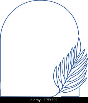 Botanical frame in a trendy linear style Stock Vector