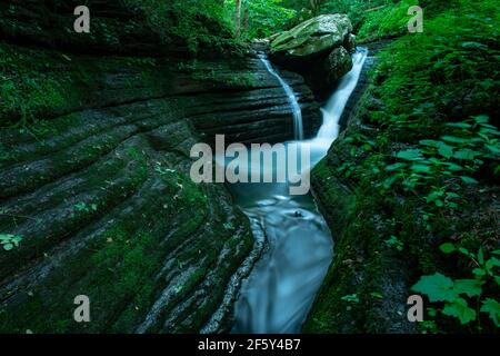 The V-Slot Canyon Falls in the Ozarks Stock Photo