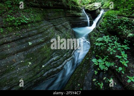 The V-Slot Canyon Falls in the Ozarks Stock Photo