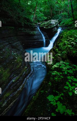 The V-Slot Canyon Falls in the Ozarks Stock Photo