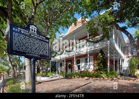 Hellings House Museum Martin Hellings House and Key West Woman's Club on Duval St in Key West Florida USA Stock Photo