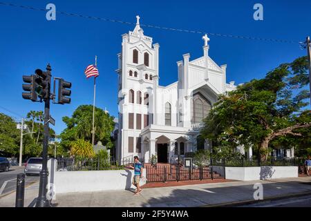 St Paul's Episcopal Church on Duval St in Key West Florida USA Stock Photo