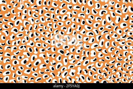 Abstract modern leopard seamless pattern. Animals trendy background. Orange and black decorative vector stock illustration for print, card, postcard Stock Vector