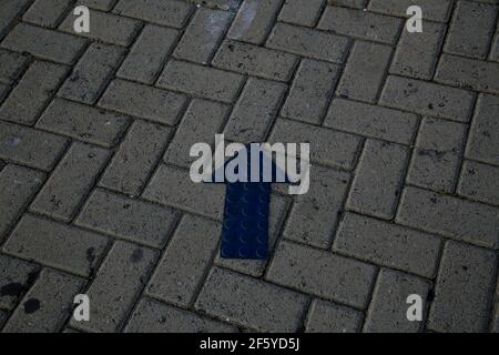 salvador, bahia, brazil - january 22, 2021: street pavement made of concrete brick in the Barra district in the city of Salvador. Stock Photo