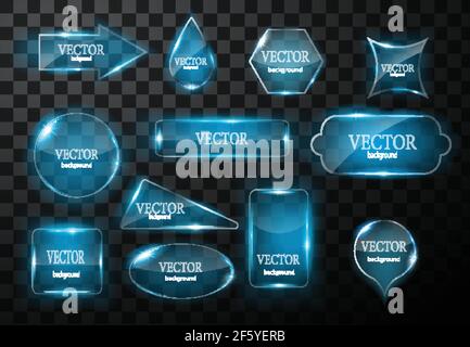 Glass vector button plane. Easy editable background Stock Vector