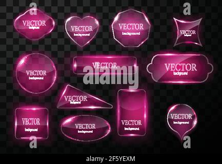 Glass vector button plane. Easy editable background Stock Vector