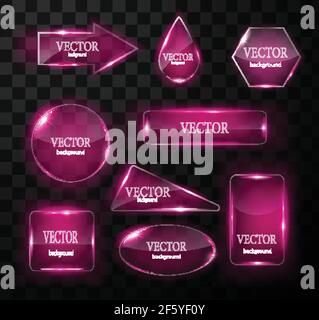 Glass vector button plane. Easy editable background Stock Vector