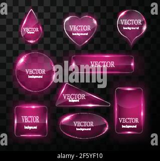Glass vector button plane. Easy editable background Stock Vector