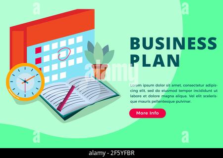 business plan concept vector isometric illustration Stock Vector